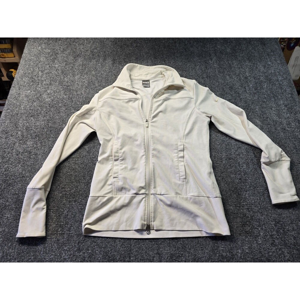 Vtg Y2K Nike White & Gray Track Jacket Women’s Medium FitDRY DRIFIT